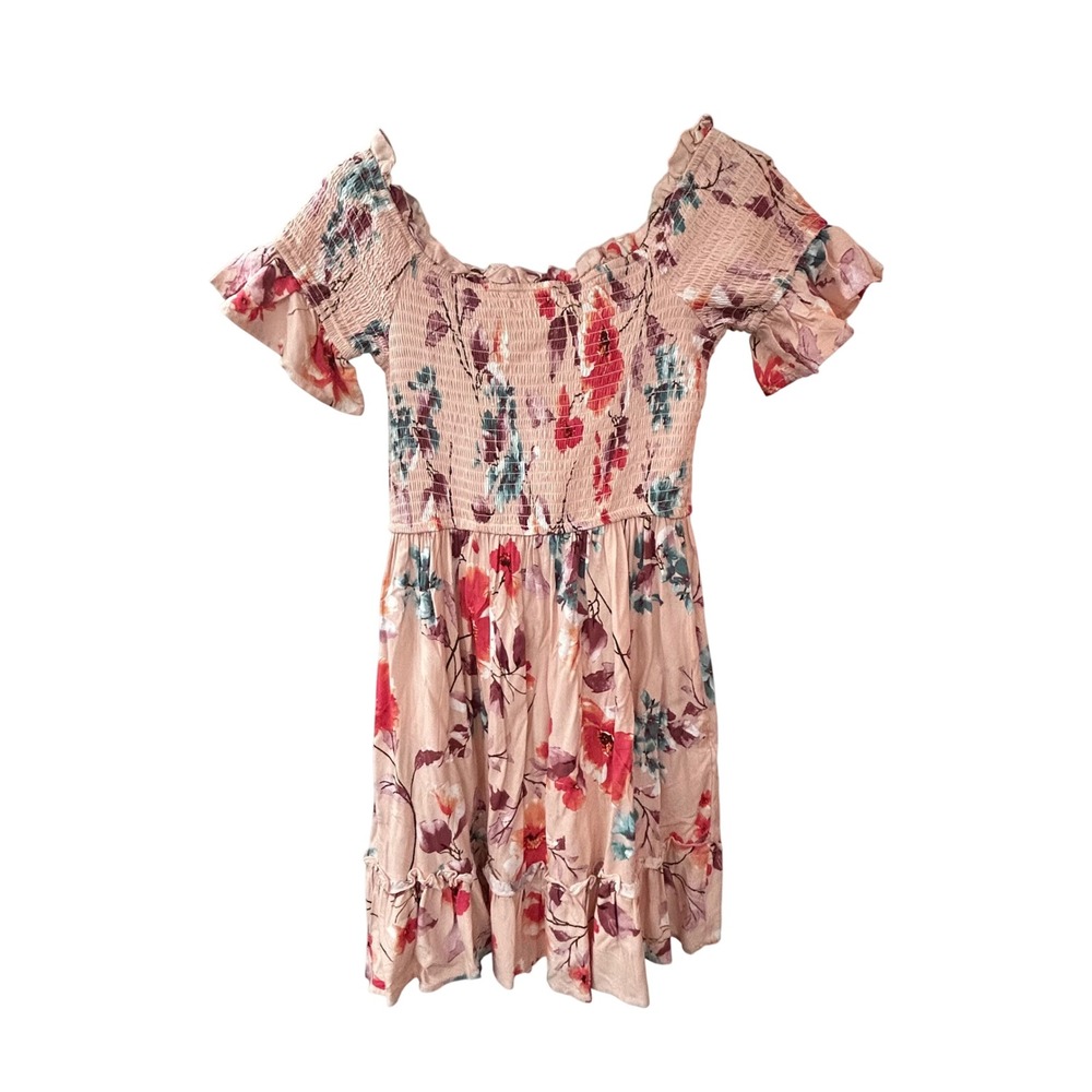 Band of Gypsies Smocked Dress Small‎ Puff Sleeve Fairycore Whimsical Boho Floral - Picture 3 of 12